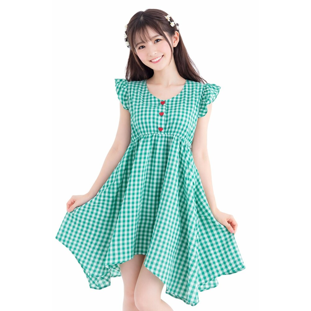 Punyus Japan Cotton Gingham Dress Flutter Sleeve Cottagecore Kawaii Size 1 (S/M)